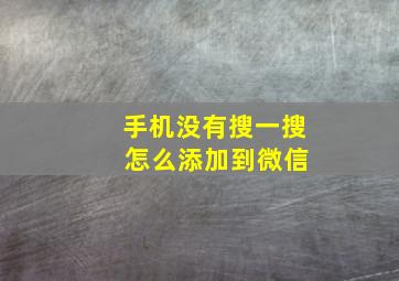 手机没有搜一搜 怎么添加到微信